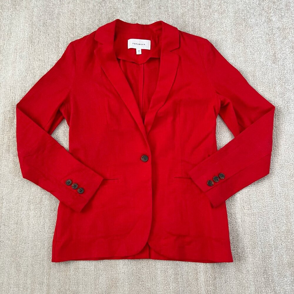 Popsugar Linen Blazer Jacket M